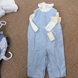 NWT 9m boys Ralph Lauren cord overall set